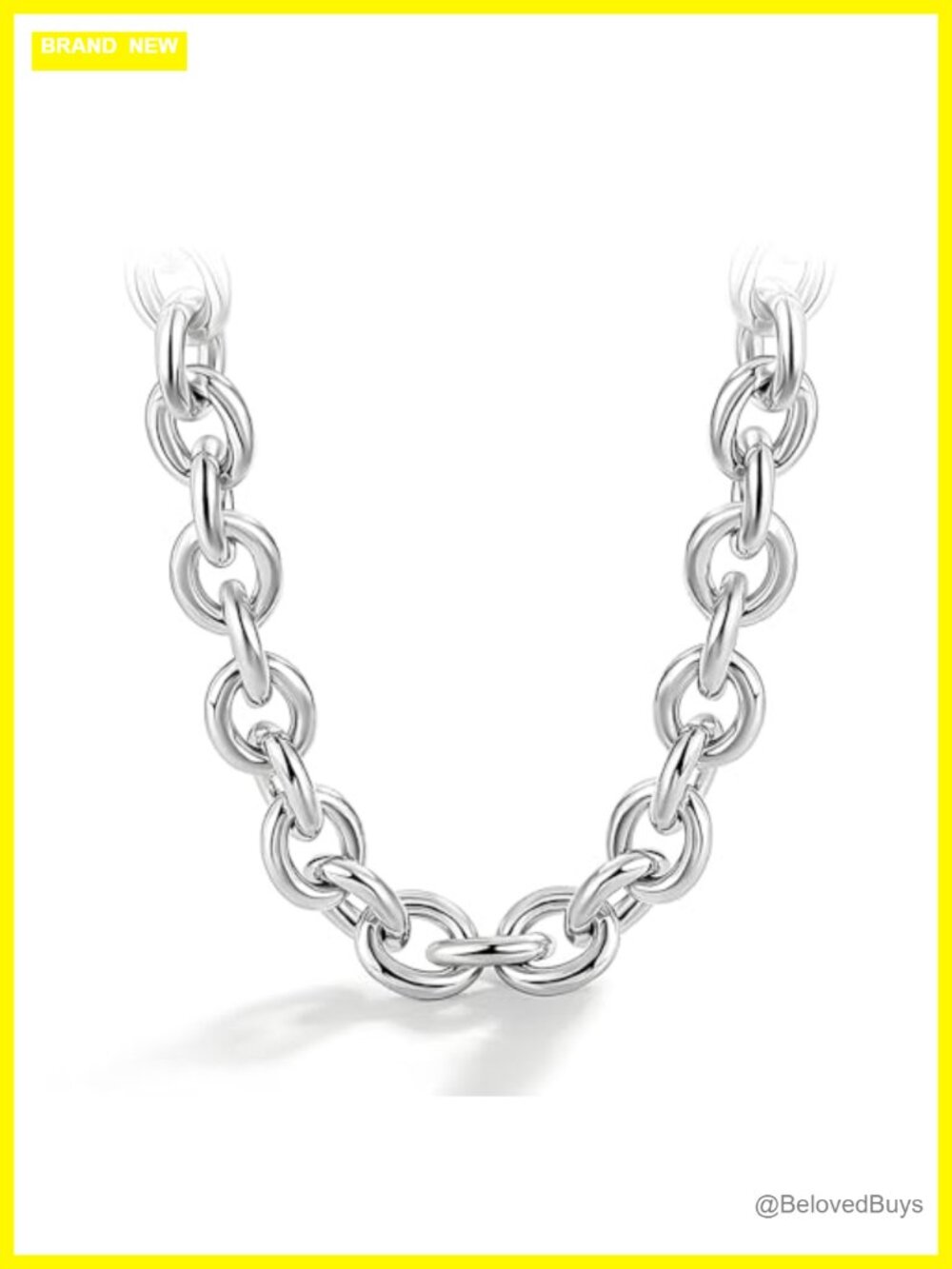 Solid 925 Sterling Silver 8.5mm Rolo Link Chain Necklace 22in